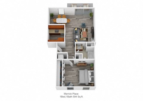 Merrick Place 1Bed 1Bath 594 Sqft at Merrick Place, Lexington, 40502